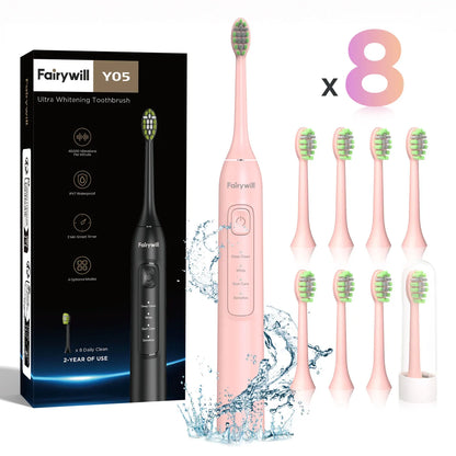 Elektrische Tandenborstel – Inclusief 8 Opzetborstels – 5 Poetsstanden – USB Oplaadbaar – Waterdicht IPX7