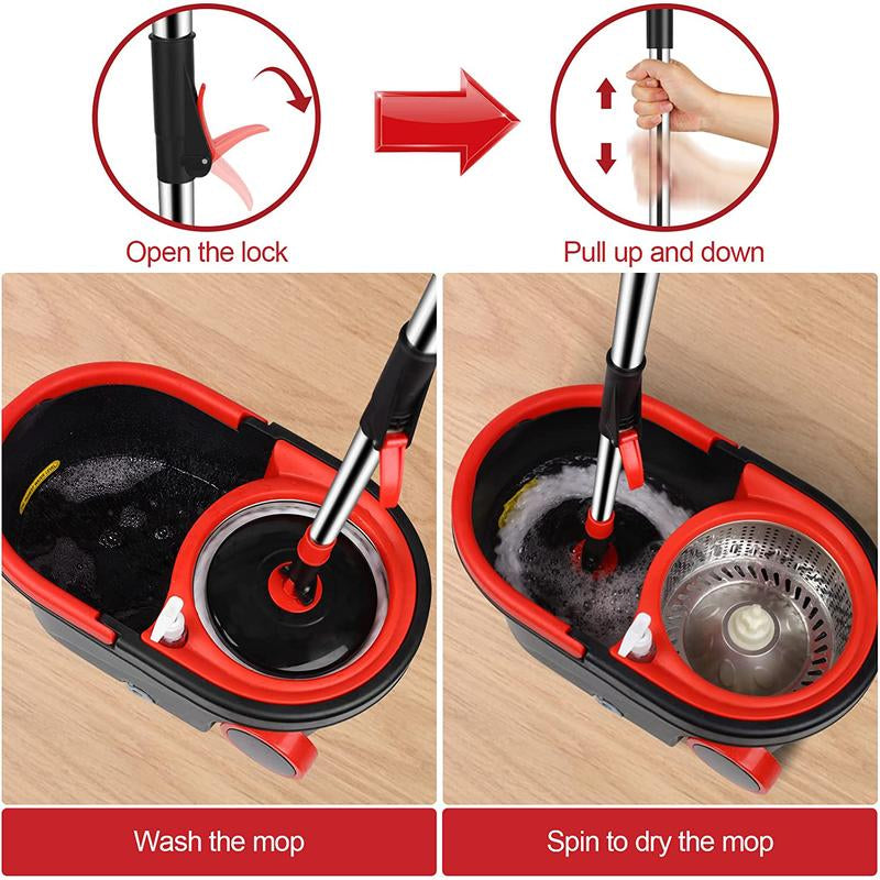 2-in-1 Turbo Microvezel Navul-Mopkop – Eenvoudig & Hygienisch Vloeren Reinigd