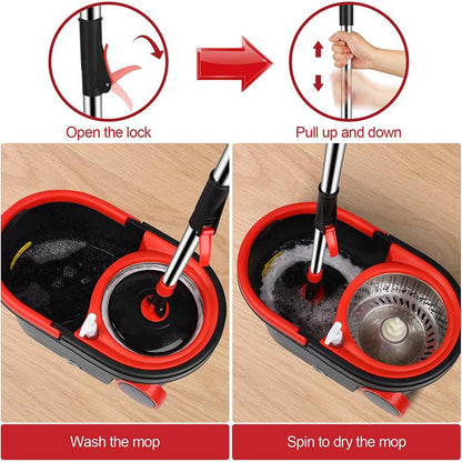 2-in-1 Turbo Microvezel Navul-Mopkop – Eenvoudig & Hygienisch Vloeren Reinigd